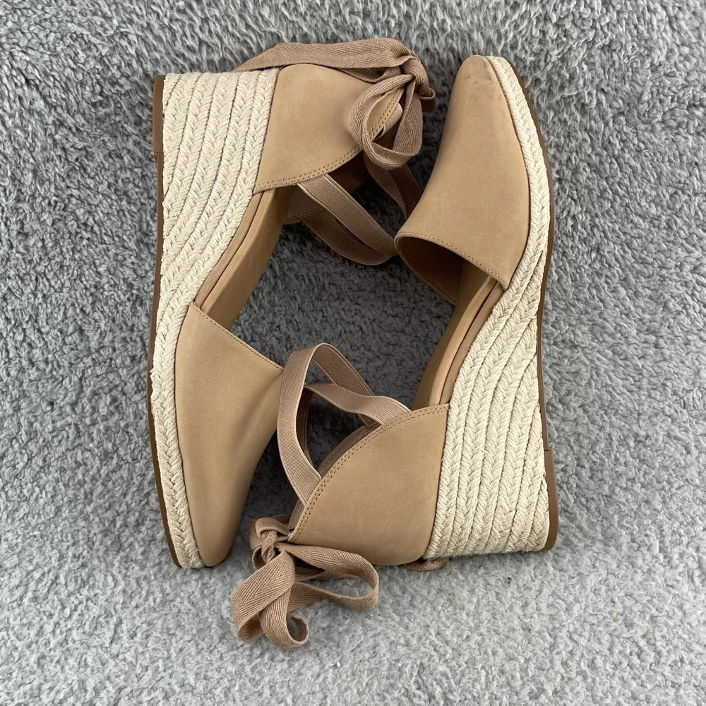 Corso Como Wedge Espadrille Sandal Heel Women 9.5 M Lace Up Classic Beach Summer